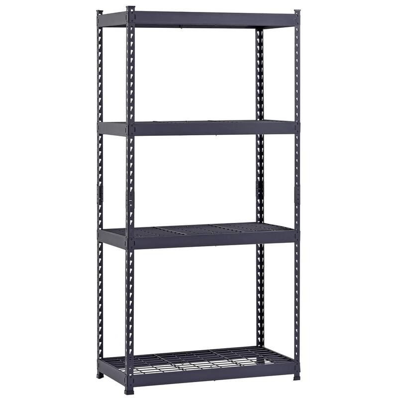 4-Tier Heavy Duty Steel Shelving Unit in Black Q303126
