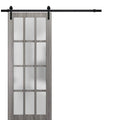 Frosted Glass Barn Door 30 x 80 Inches with Rail Hardware G29124