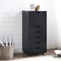 Black 6 Drawer Makeup Storage Cabinet P90334
