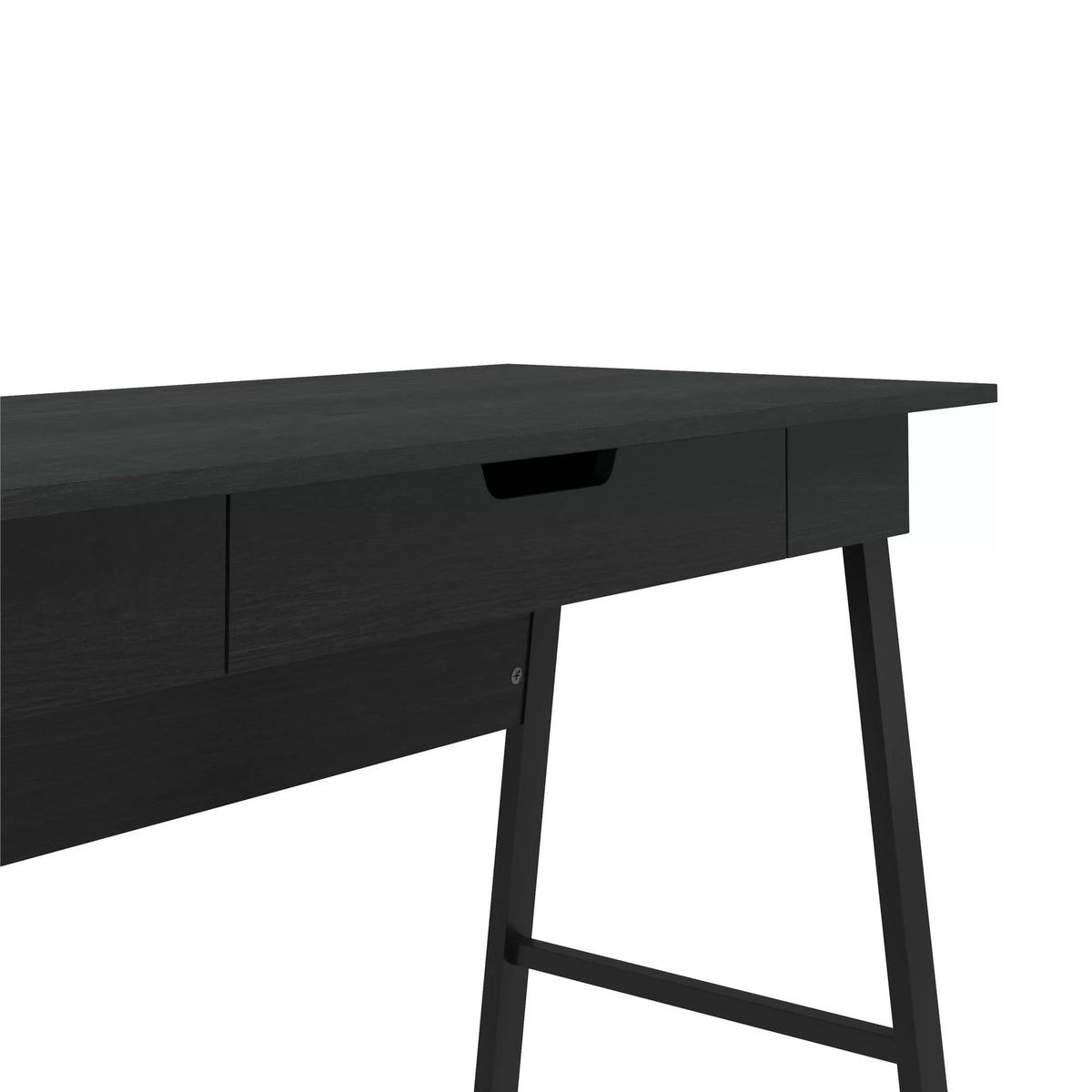 Black Oak Computer Desk with Drawer E976