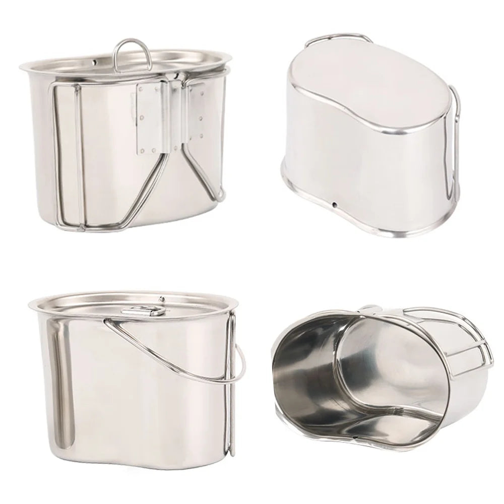 Stainless Steel Camping Cookware Pot and Wood Stove Set U218356