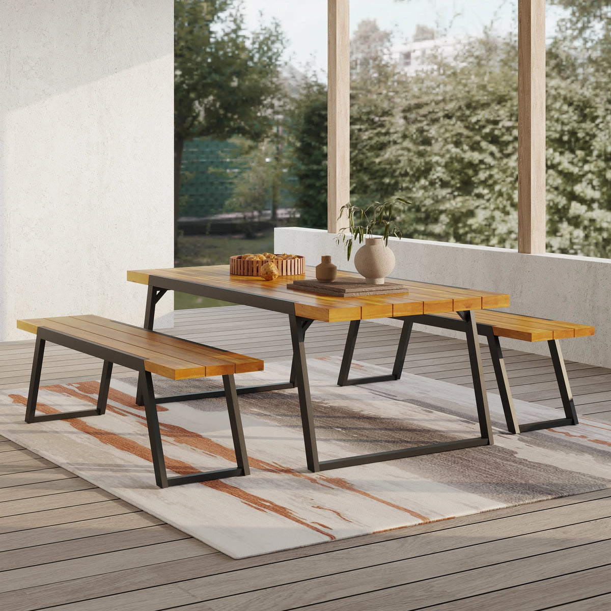 Acacia Wood 3 Piece Picnic Set I514856