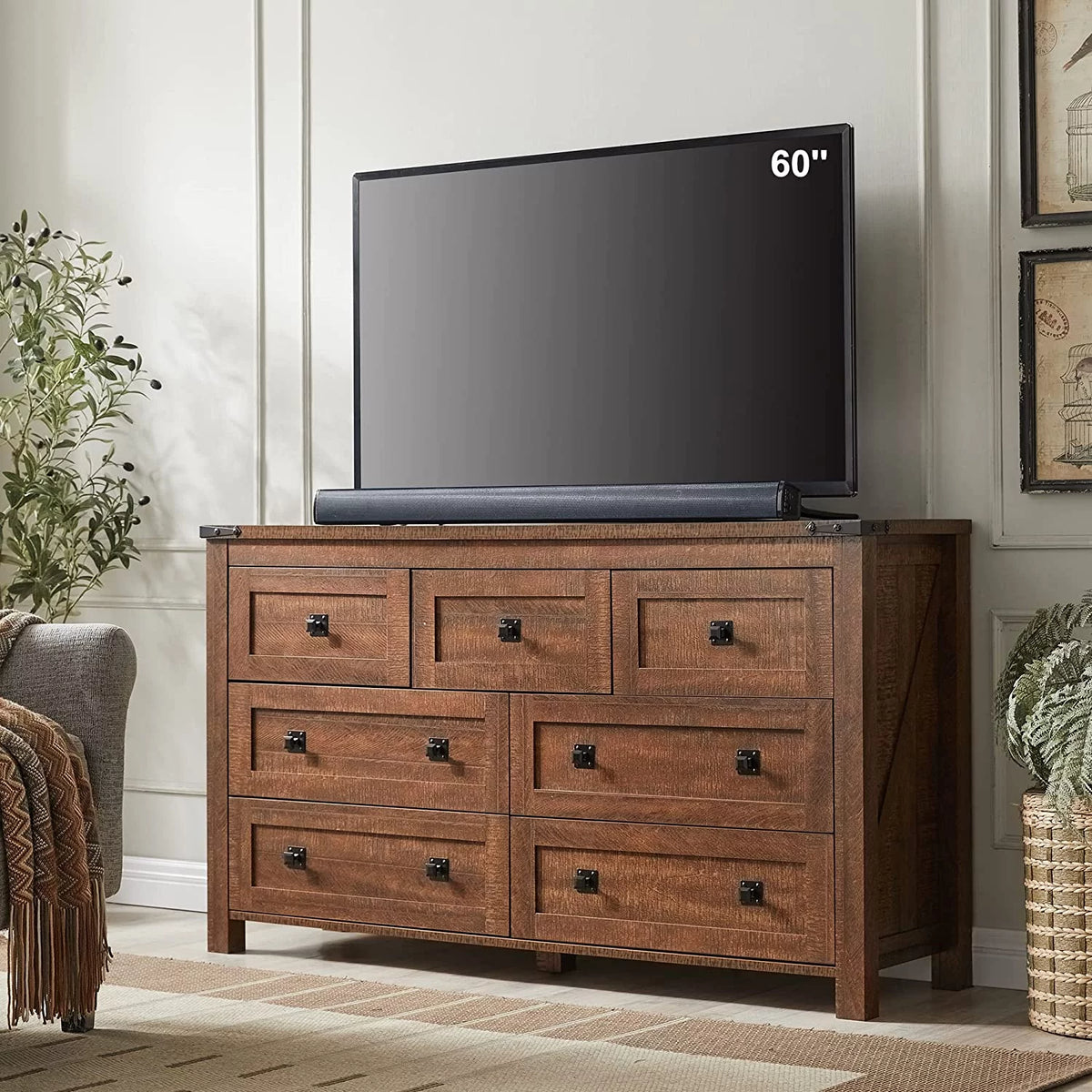 Wood 7 Drawers Dresser Storage Cabinet R33326