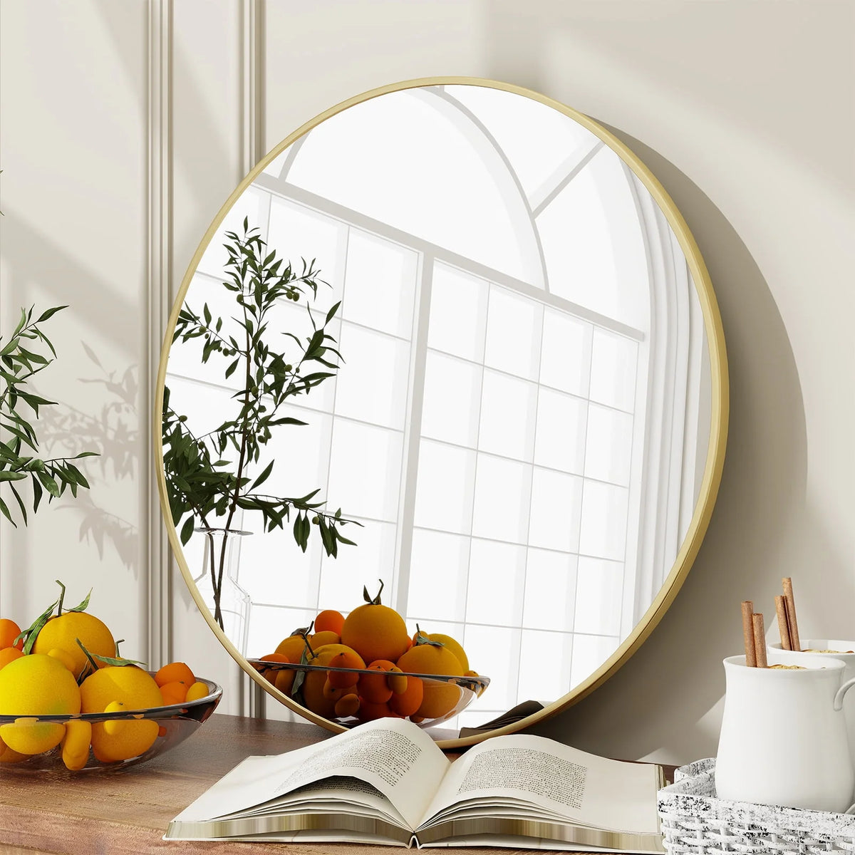 24 Round Wall Mounted Mirror N448