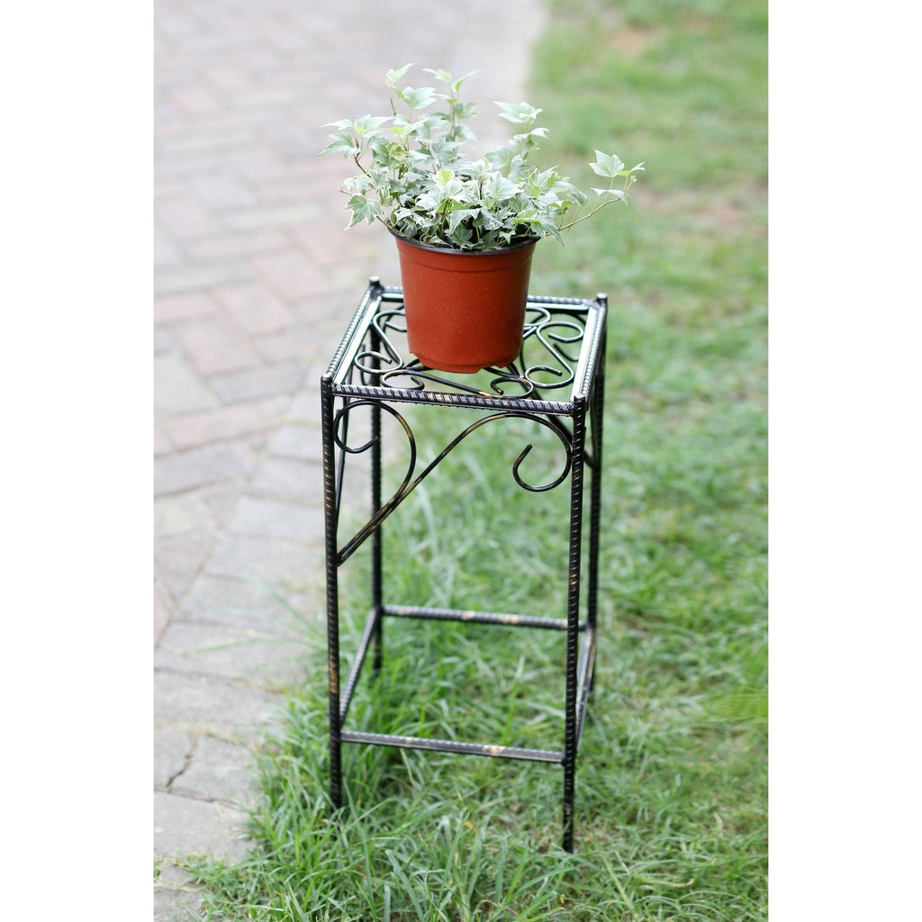 Medium Celtic Clover Square Cast-Iron Plant Stand W137