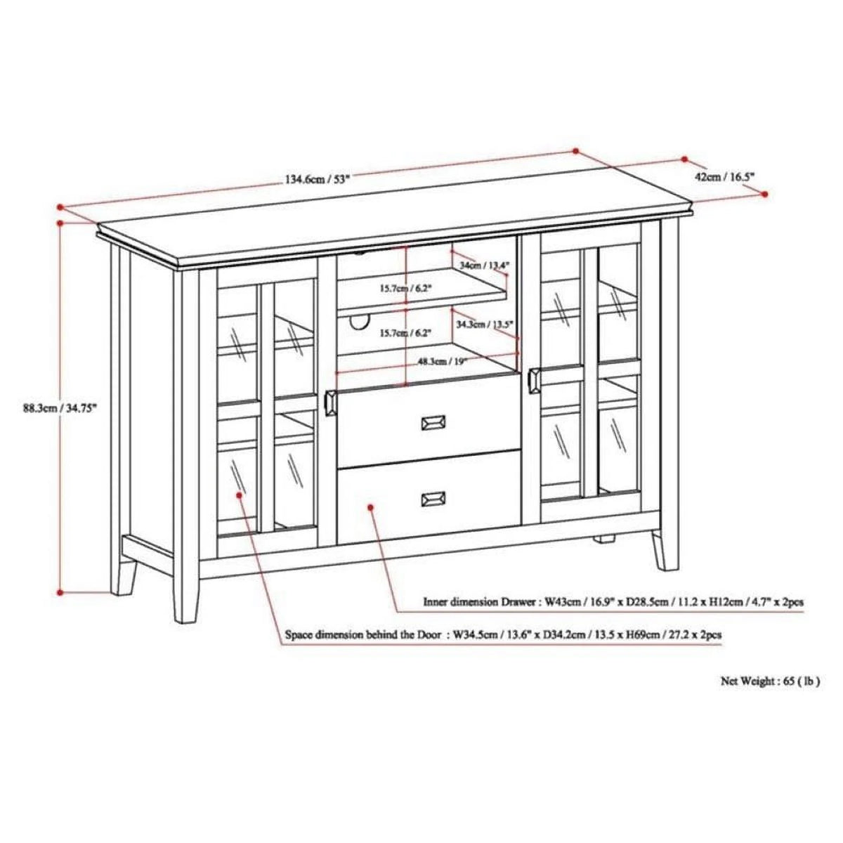 53" TV Stand J178