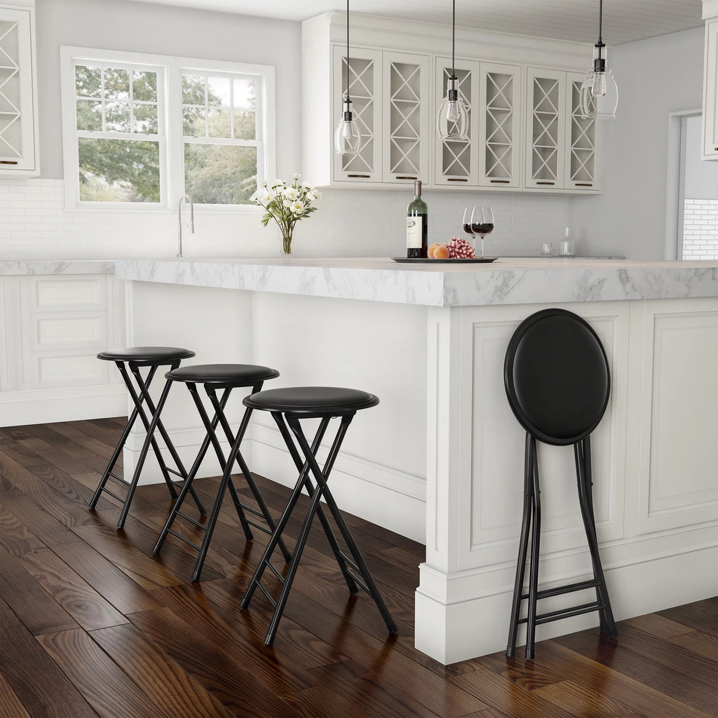 Black 24-inch Folding Stool Q442