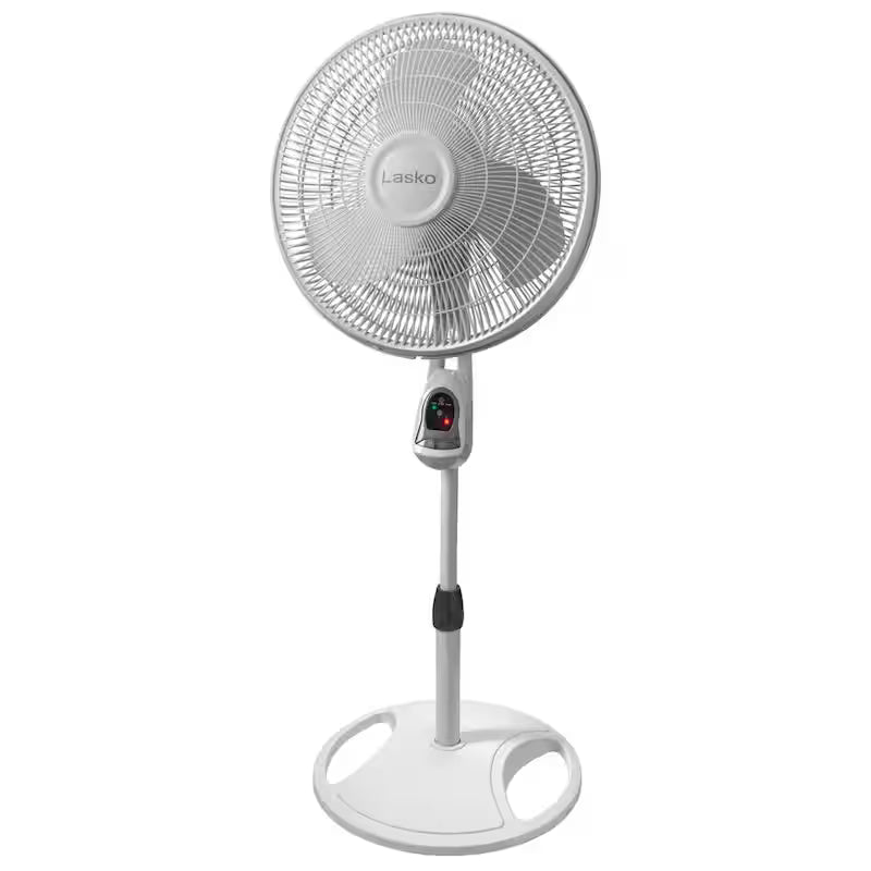 16 in. 3 Speed Oscillating Pedestal Fan with Remote Control in White Q433