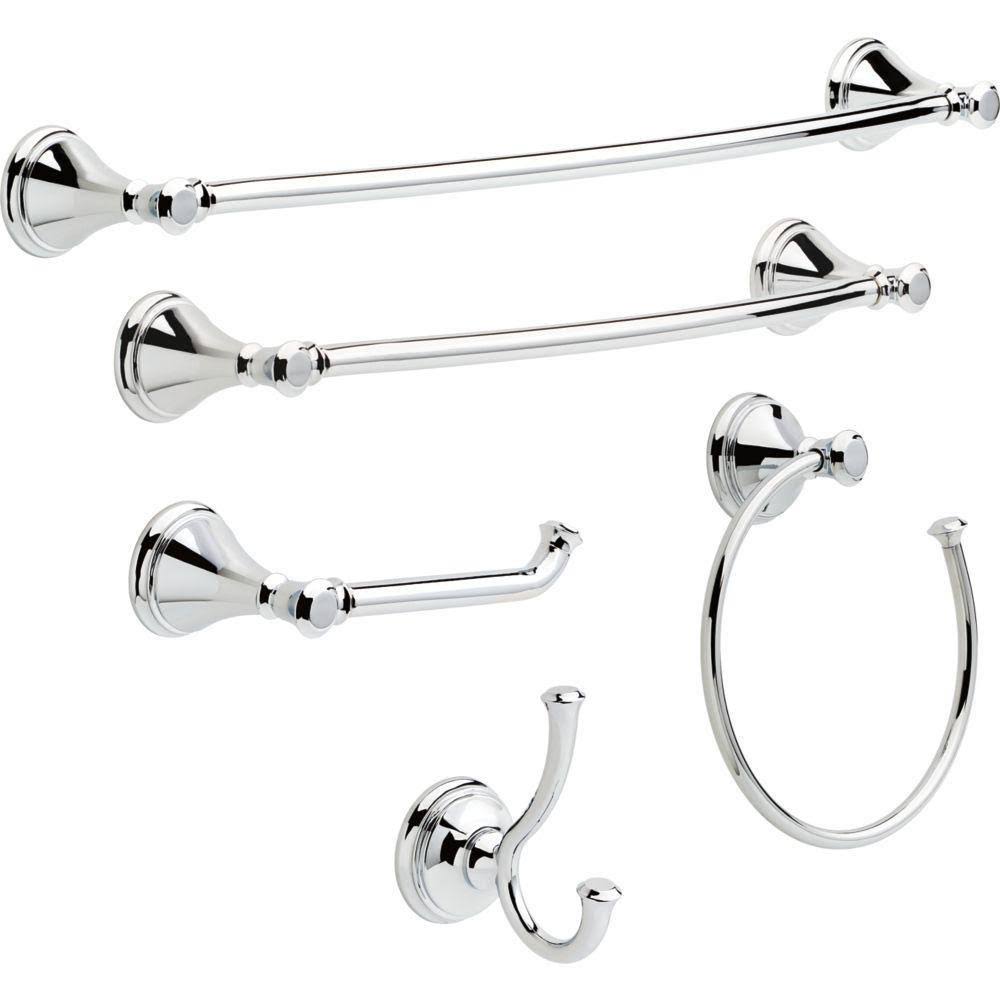 5 Piece Polished Chrome Bathroom Hardware Set M3111