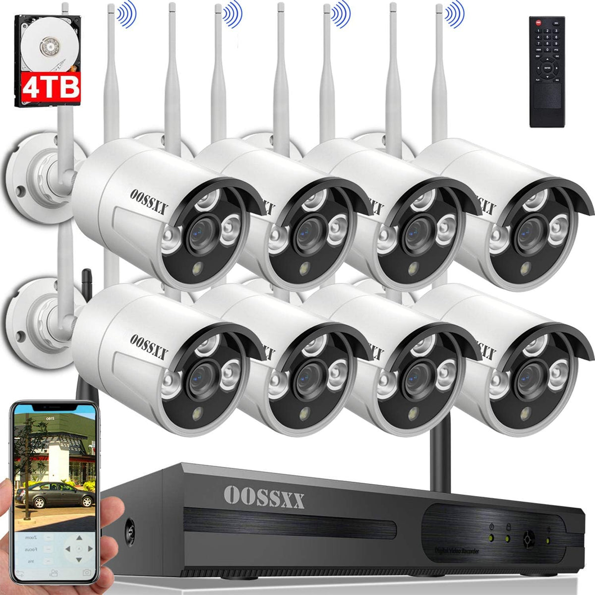 2K Wireless Security Camera System with 4TB HDD Q263