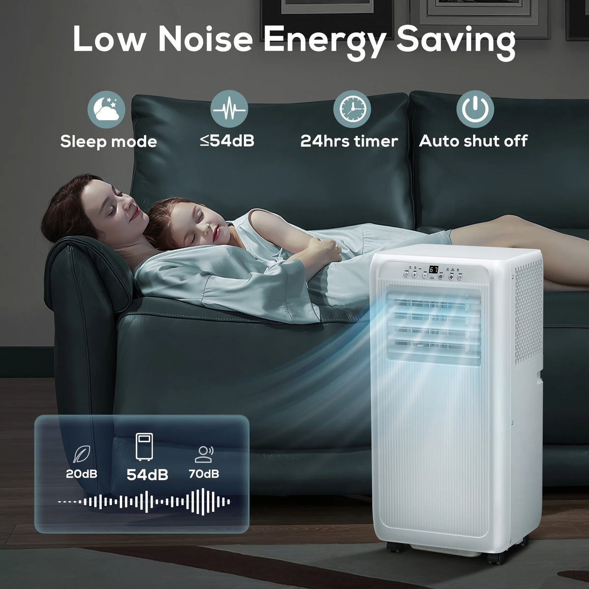 6000BTU Portable Air Conditioners 3-in-1 with Dehumidifier Fan K119693