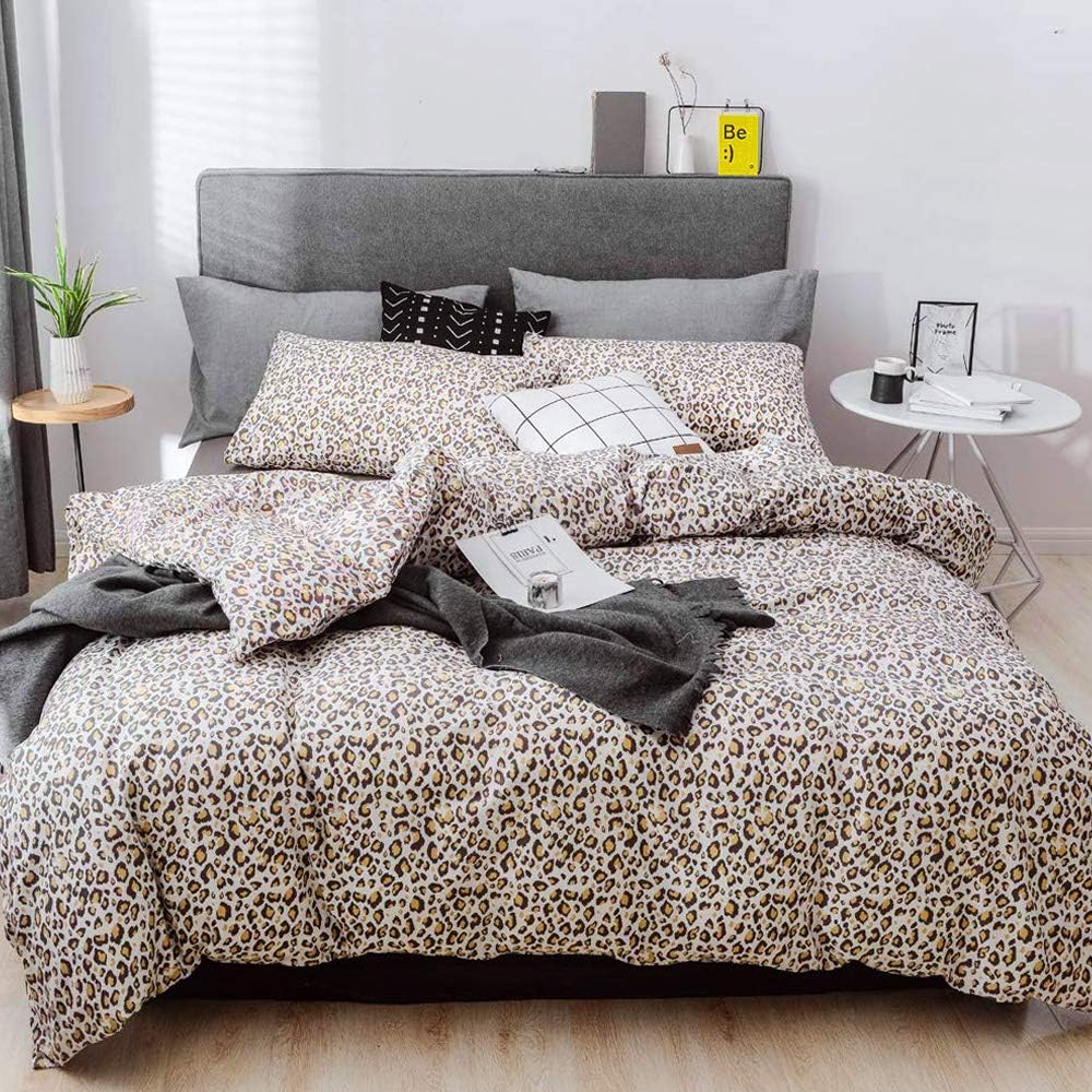 Blue Cotton Geometric Queen Duvet Cover Set W11882