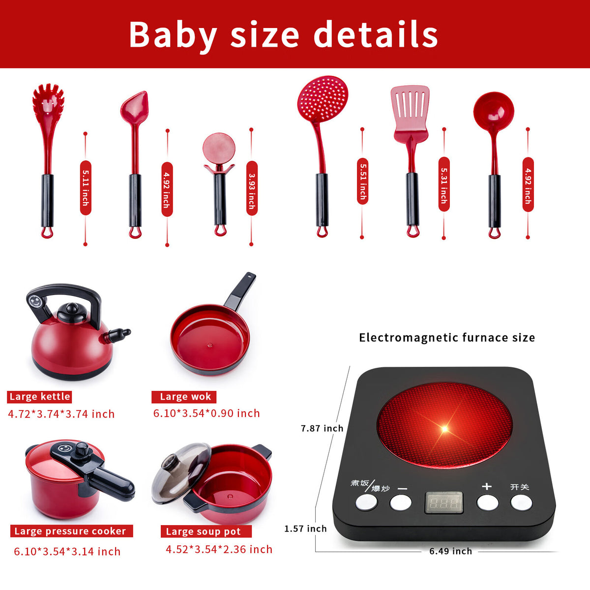 51 Pcs Kids Kitchen Playset Pots and Pans L535811