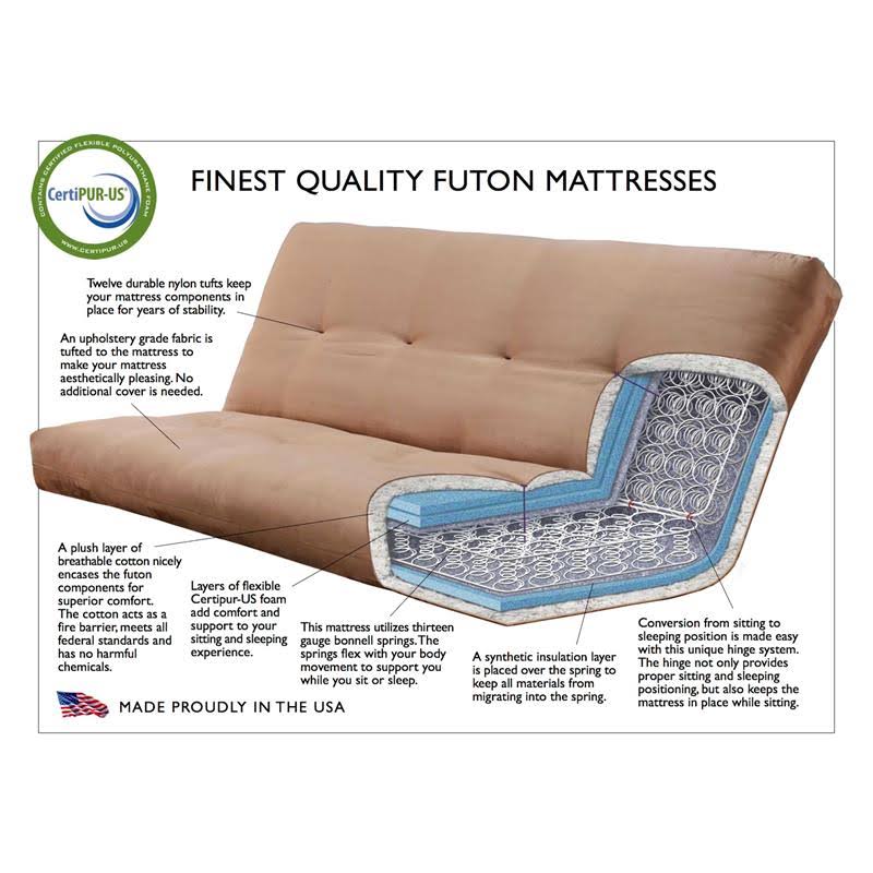 White/Aqua Blue Linen Fabric Futon U47439