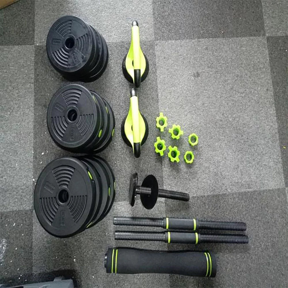 4-in-1 Dumbbells Set Barbell Kettlebells Push-Up-Stand 50 Pounds X96122