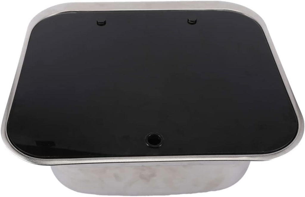 RV Kitchen Sink Stainless Steel Hand Wash Basin with Tempered Glass Lid P366899