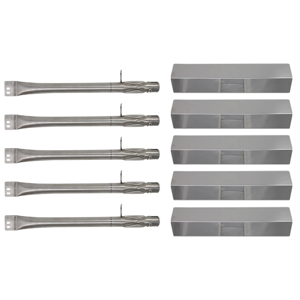 5-Pack BBQ Gas Grill Tube Burner & Heat Shield Plate Replacement Parts O702362