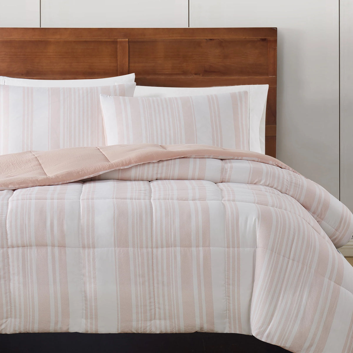 Grey 4-Piece Garment Washed Comforter Set E525949