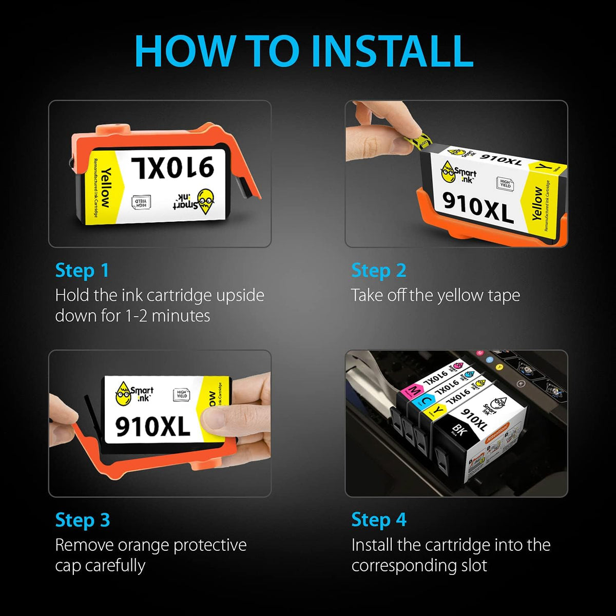 Black XL & C/M/Y XL 4 Combo Pack Ink Cartridge K9964