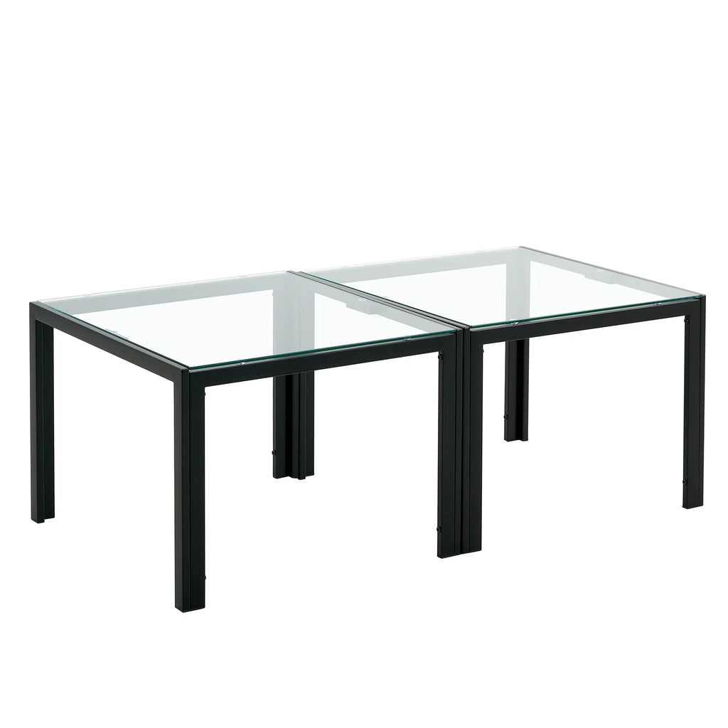 Coffee Table Set of 2 Tempered Glass W50325