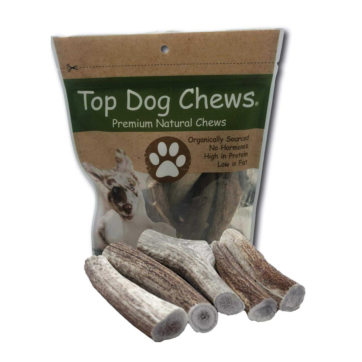 Large Thick Elk Antler 5 Pack Dog Chew Treat I5822