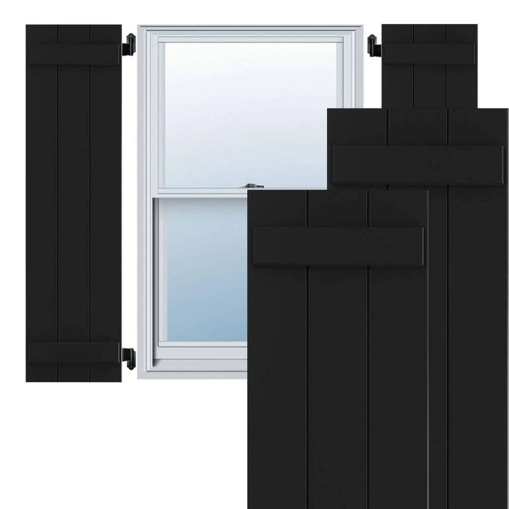 Black Composite Board-n-Batten Shutters, Per Pair L79966