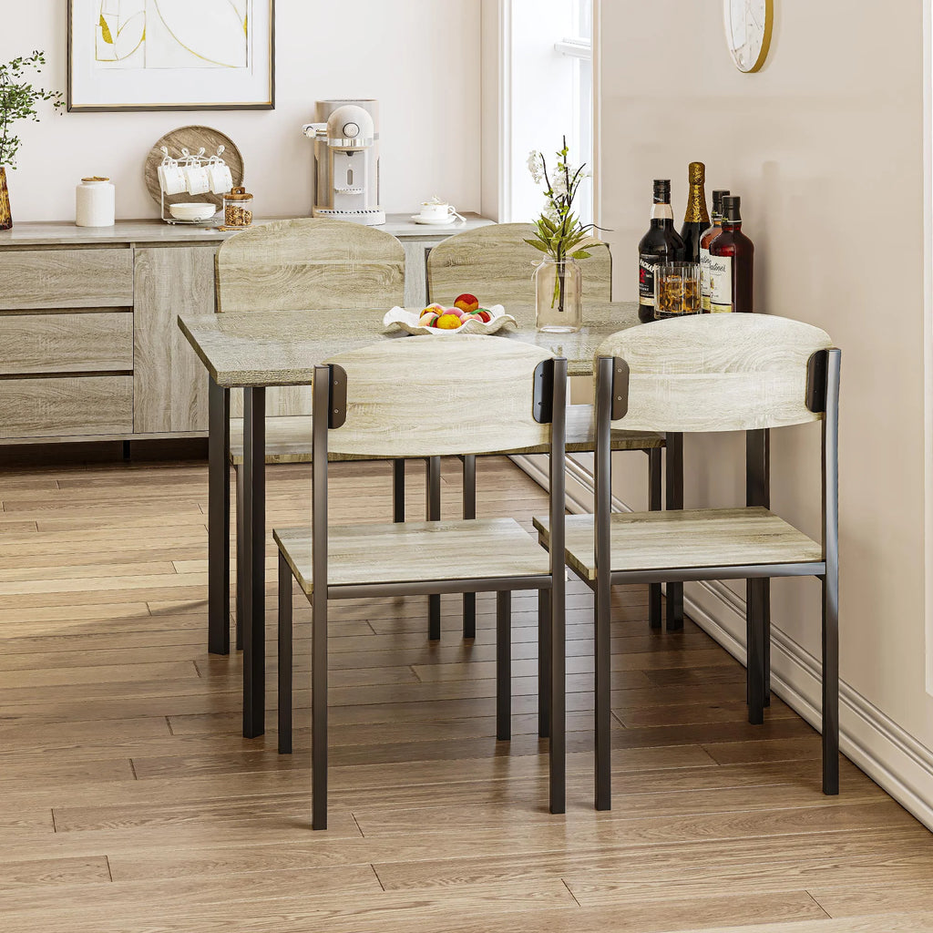 5-Piece Light Brown Dining Table Set C873