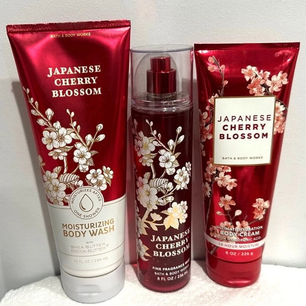 Japanese Cherry Blossom Body Wash Fragrance Mist and Body Cream G3177