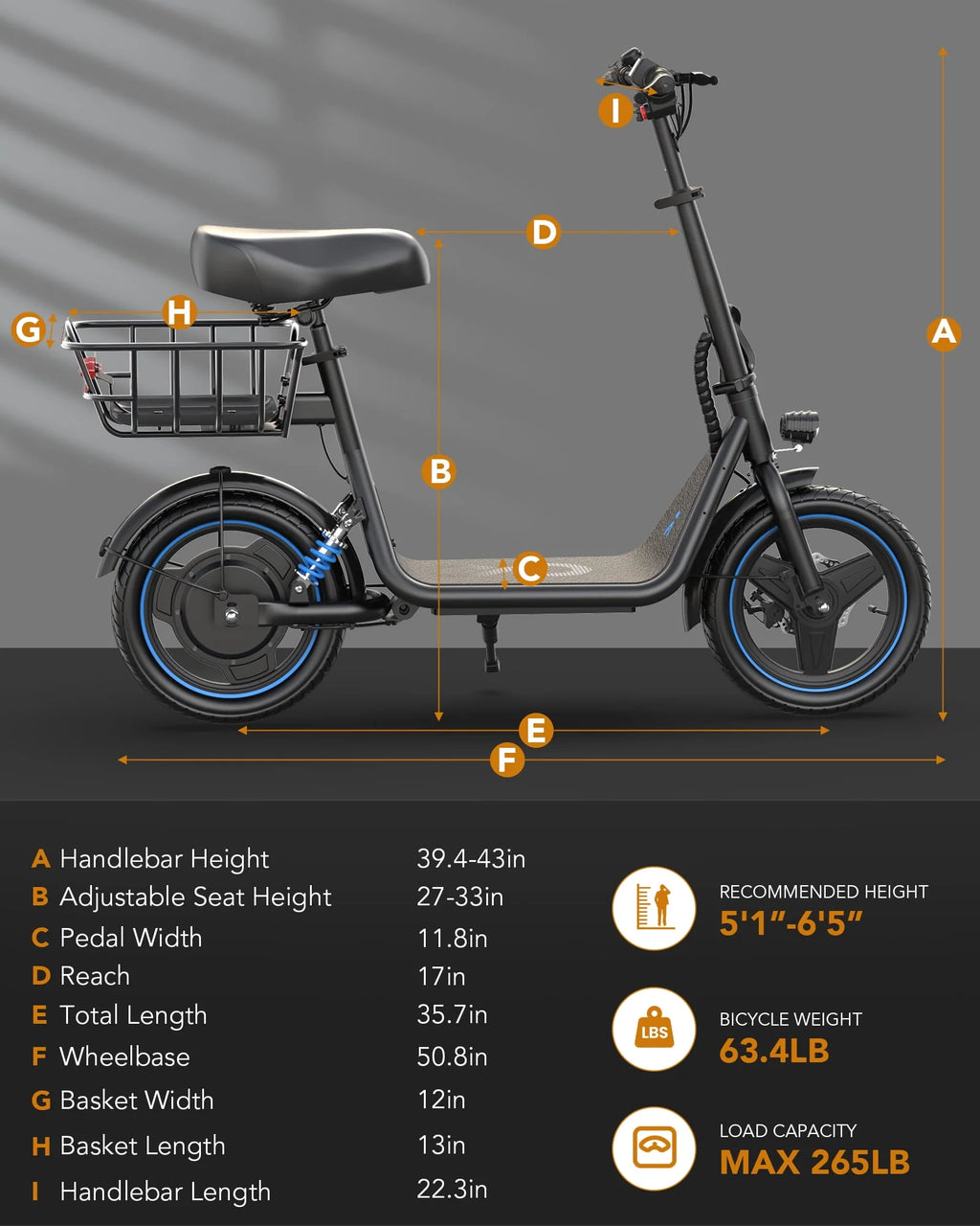 650W Electric Scooter with Seat L1265