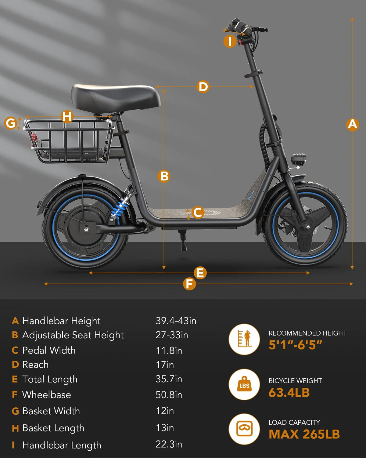 650W Electric Scooter with Seat L1265