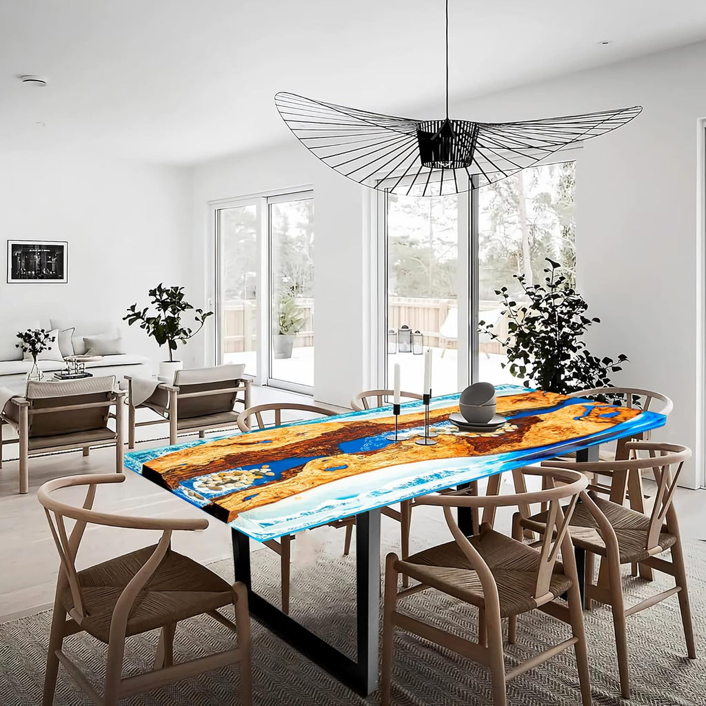 Blue Resin Wood River Dining Table P743181