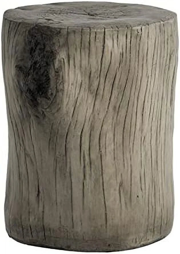 Rustic Stump Side Table Chocolate Brown Wood-Look End Table Stool X404703