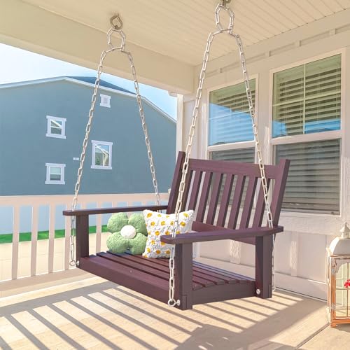 2-Person Outdoor Porch Swing with Adjustable Canopy and Cushions O1169