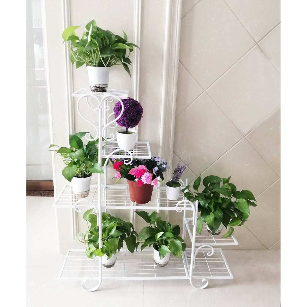 5 Tier Plant Stand Steps White A10315