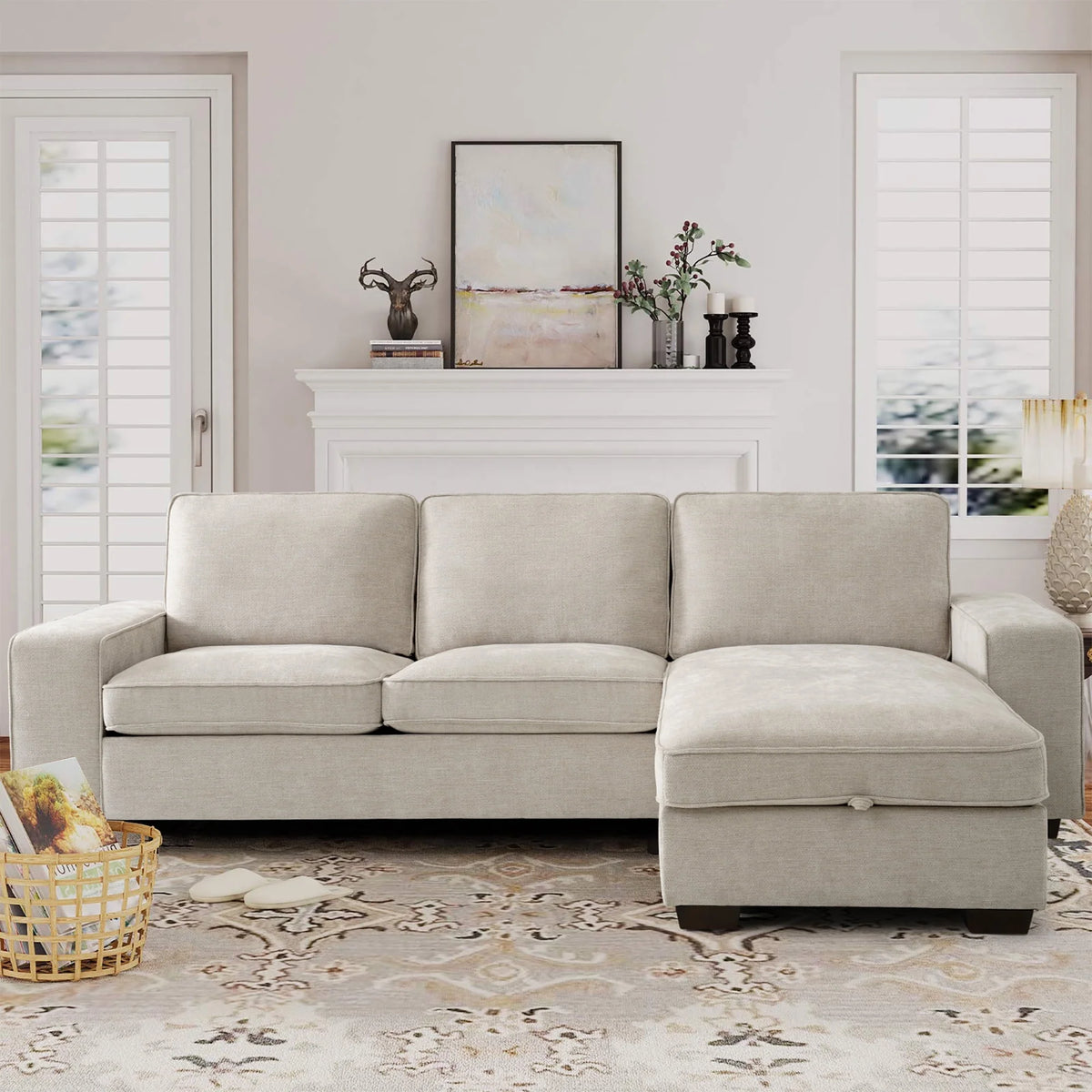 L-Shaped Sectional Sofa with Storage Chaise J729064