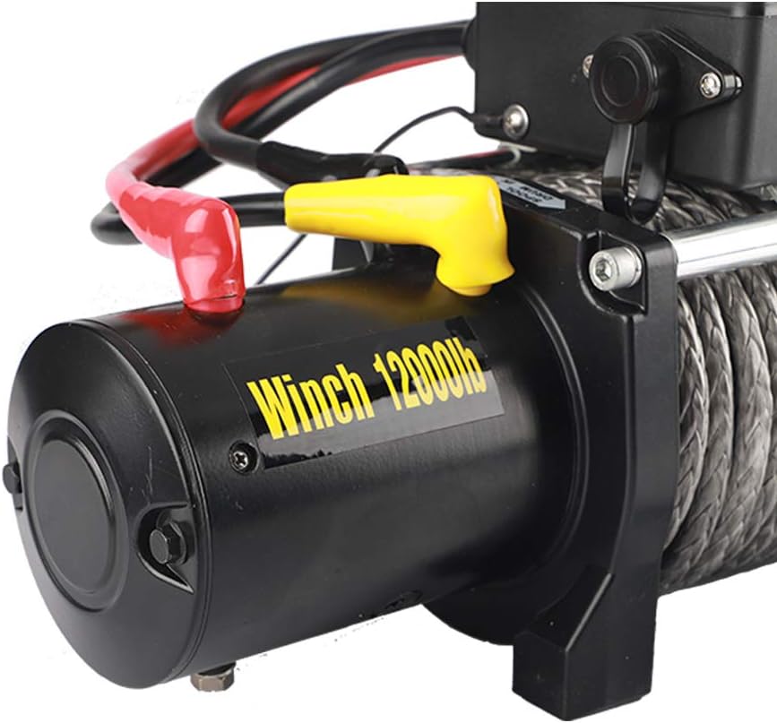 12V DC Winch with Synthetic Rope, 6 Ton (12,000 lb) Pulling Capacity C310340