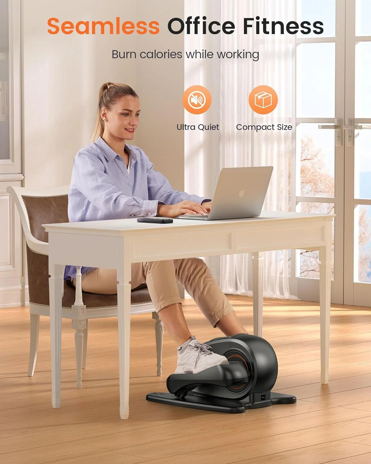 Under Desk Ellipticals Electric with Remote Control & Non-Slip Pedals Q46249