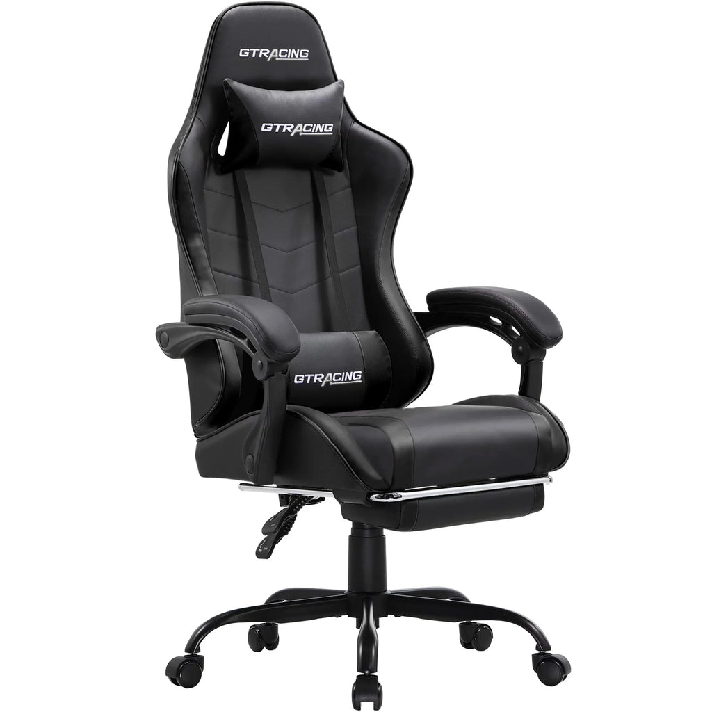 White Gaming Chair with Footrest K2377