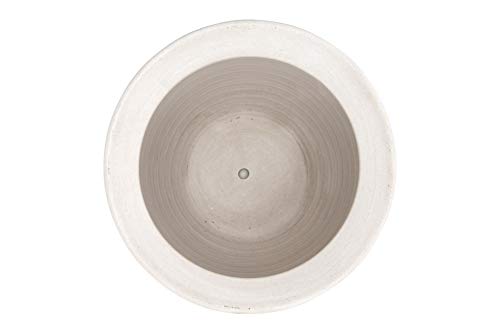 Large Matte White Embossed Stoneware Planter L73305