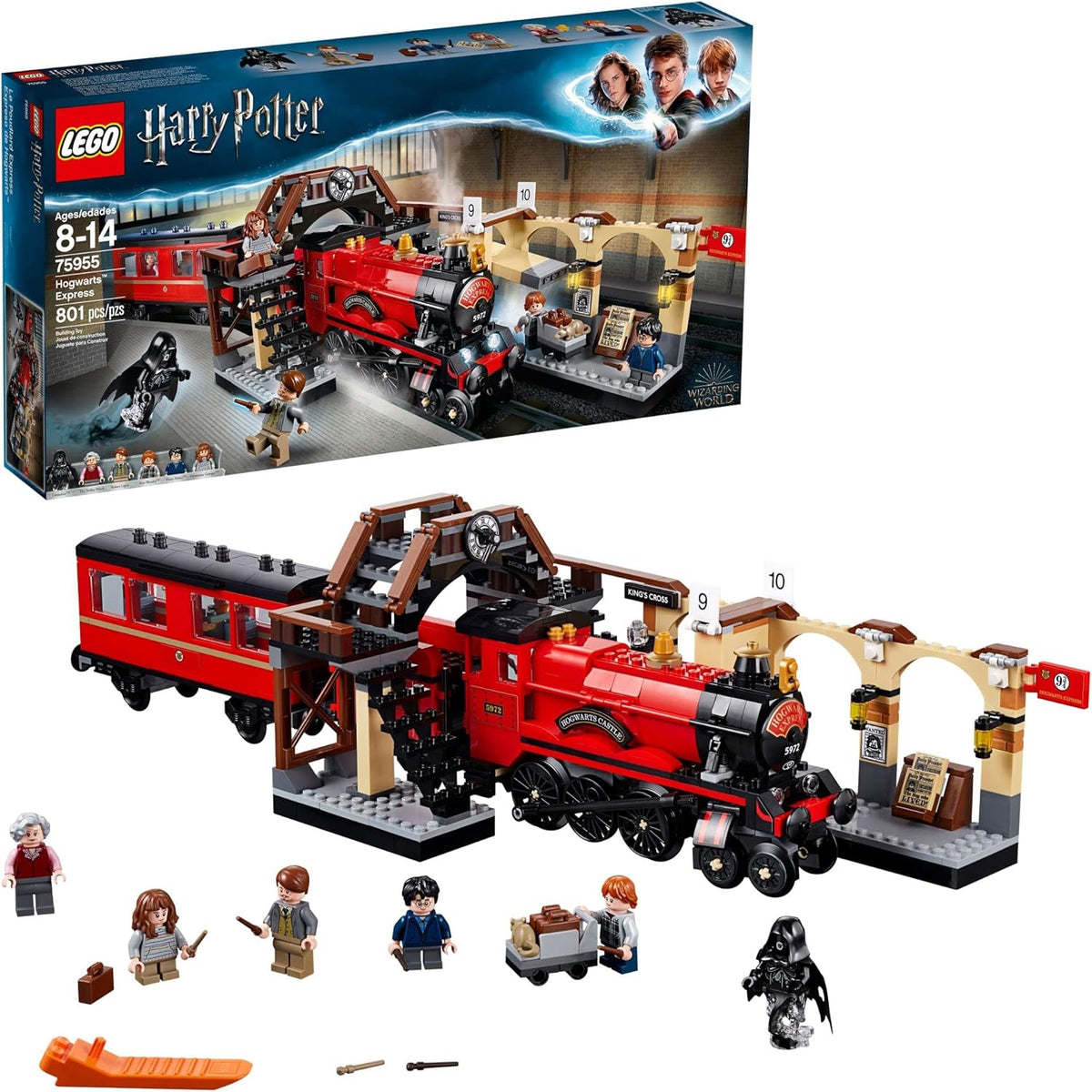 LEGO Harry Potter Hogwarts Express Toy Train Building Set includes Model Train and Minifigures (801 Pieces) B77347