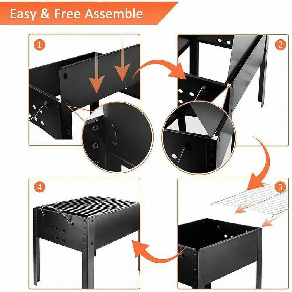 14'' Portable Charcoal Grill with Wheels F7736