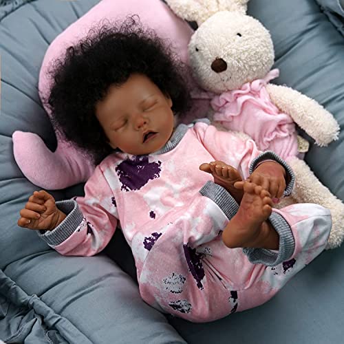 17-Inch Black Reborn Baby Doll with Cloth Body H409