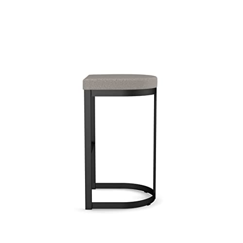 Grey and Beige Polyurethane Counter Stool with Black Metal Z446