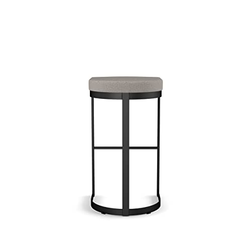 Grey and Beige Polyurethane Counter Stool with Black Metal Z446