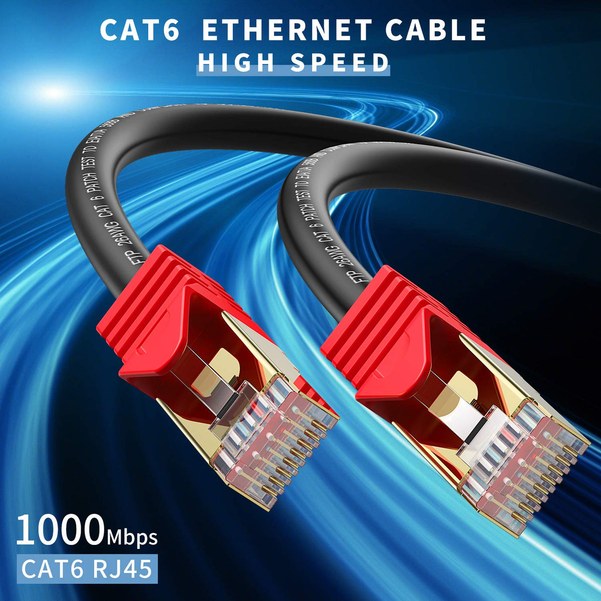 Outdoor Cat 6 Ethernet Cable 300ft 26AWG FTP Waterproof Direct Burial Z84691