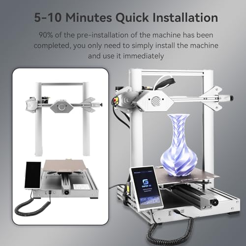 Silver 3D Printer, 5in Touch Screen, Print Size 8.7x8.7x9.8 Inch G9929