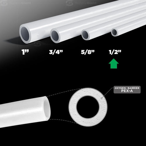1/2 Inch X 100 Feet White PEX Pipe Tubing Coil W50170