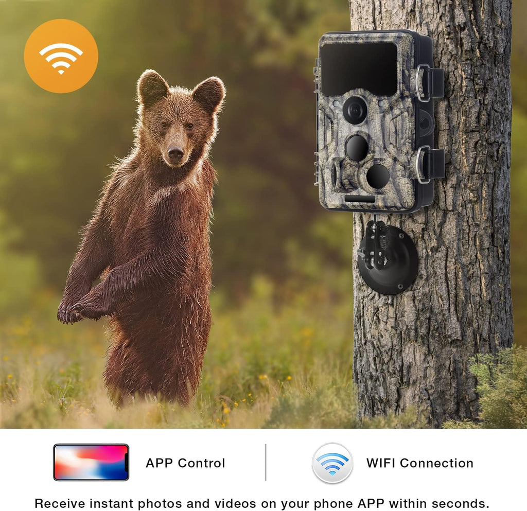 20MP 1296P WiFi Bluetooth Trail Camera with 940nm No Glow IR Night Vision Waterproof J890