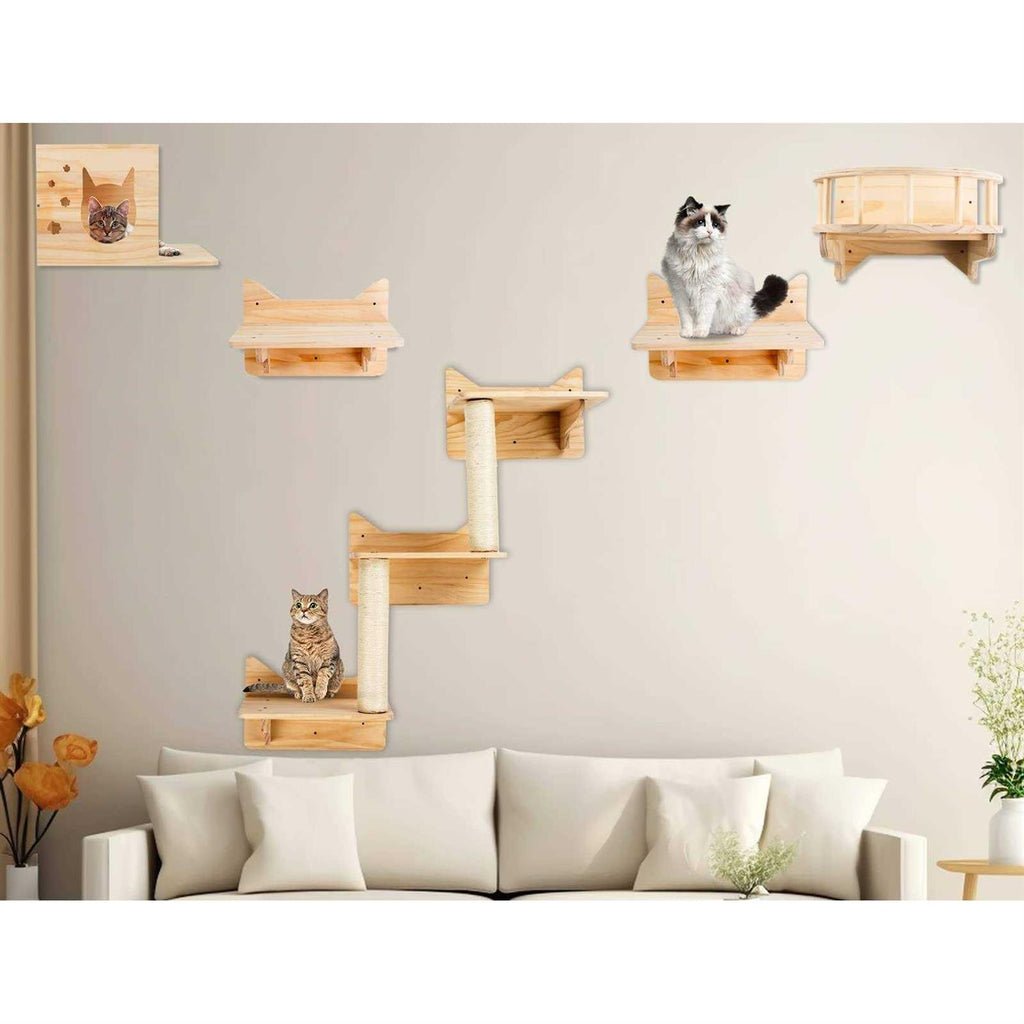 Cat Wall Shelves, Furniture Set, Shelves and Perches for Wall V6790