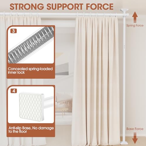 Black Heavy Duty Adjustable Freestanding Tension Curtain Room Divider C70667